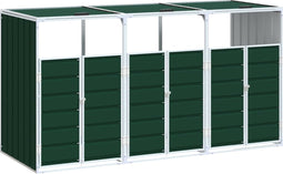 vidaXL - Containerberging - voor - 3 - containers - 216x81x115 - cm - staal - groen