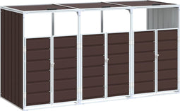 vidaXL - Containerberging - voor - 3 - containers - 216x81x115 - cm - staal - bruin