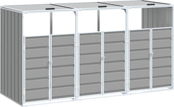 vidaXL - Containerberging - voor - 3 - containers - 216x81x115 - cm - staal - grijs