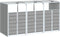 vidaXL - Containerberging - voor - 3 - containers - 216x81x115 - cm - staal - grijs