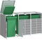 vidaXL - Containerberging - voor - 3 - containers - 216x81x115 - cm - staal - grijs