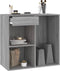 vidaXL - Cosmeticakast - 80x40x75 - cm - bewerkt - hout - grijs - sonoma - eikenkleur