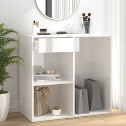 vidaXL - Cosmeticakast - 80x40x75 - cm - bewerkt - hout - hoogglans - wit