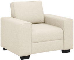 vidaXL - Crème - Stof, - Hout - Standaard - Fauteuil - Rechthoekig - Modern