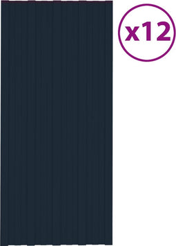 vidaXL - Dakpanelen - 12 - st - 100x45 - cm - gegalvaniseerd - staal - antraciet