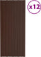 vidaXL - Dakpanelen - 12 - st - 100x45 - cm - gegalvaniseerd - staal - bruin