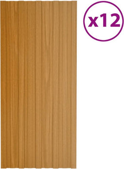 vidaXL - Dakpanelen - 12 - st - 100x45 - cm - gegalvaniseerd - staal - lichthout