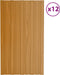 vidaXL - Dakpanelen - 12 - st - 100x45 - cm - gegalvaniseerd - staal - bruin