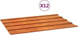 vidaXL - Dakpanelen - 12 - st - 60x44 - cm - cortenstaal - roestig