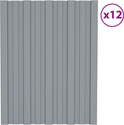 vidaXL - Dakpanelen - 12 - st - 60x45 - cm - gegalvaniseerd - staal - zilverkleurig