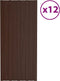 vidaXL - Dakpanelen - 12 - st - 60x45 - cm - gegalvaniseerd - staal - bruin