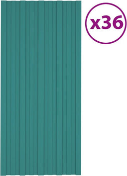 vidaXL - Dakpanelen - 36 - st - 100x45 - cm - gegalvaniseerd - staal - groen