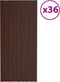 vidaXL - Dakpanelen - 36 - st - 100x45 - cm - gegalvaniseerd - staal - bruin