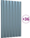 vidaXL - Dakpanelen - 36 - st - 60x36 - cm - gepoedercoat - staal - grijs