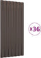 vidaXL - Dakpanelen - 36 - st - 80x36 - cm - gepoedercoat - staal - bruin