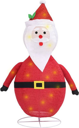 vidaXL - Decoratieve - kerstman - LED - luxe - stof - 120 - cm