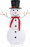 vidaXL - Decoratieve - sneeuwpop - LED - 120 - cm - luxe - stof