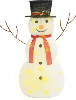 vidaXL - Decoratieve - sneeuwpop - LED - 90 - cm - luxe - stof