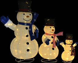 vidaXL - Decoratieve - sneeuwpoppenfamilie - LED - luxe - stof
