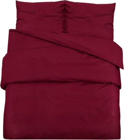 vidaXL - Dekbedovertrekset - 135x200 - cm - katoen - bordeauxrood