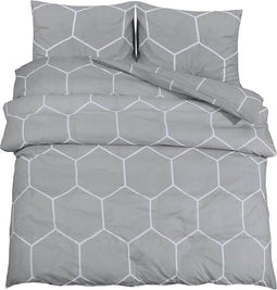 vidaXL - Dekbedovertrekset - 135x200 - cm - katoen - grijs