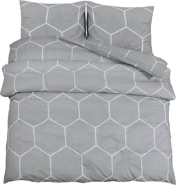 vidaXL - Dekbedovertrekset - 140x200 - cm - katoen - grijs