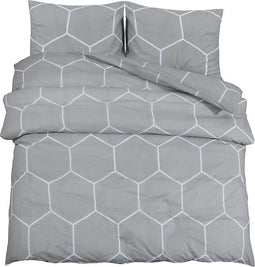 vidaXL - Dekbedovertrekset - 140x200 - cm - katoen - grijs