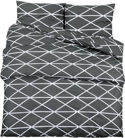 vidaXL - Dekbedovertrekset - 140x200 - cm - katoen - grijs