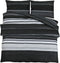 vidaXL - Dekbedovertrekset - 140x200 - cm - katoen - zwart - en - wit