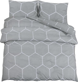 vidaXL - Dekbedovertrekset - 155x220 - cm - katoen - grijs