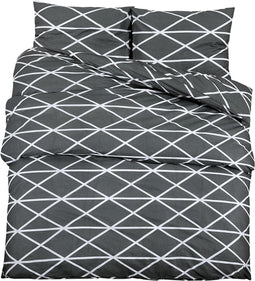 vidaXL - Dekbedovertrekset - 200x200 - cm - katoen - grijs