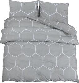 vidaXL - Dekbedovertrekset - 200x200 - cm - katoen - grijs