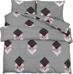 vidaXL - Dekbedovertrekset - 200x200 - cm - katoen - grijs