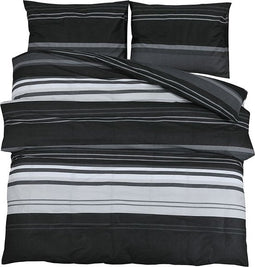 vidaXL - Dekbedovertrekset - 200x200 - cm - katoen - zwart - en - wit