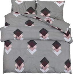 vidaXL - Dekbedovertrekset - 200x220 - cm - katoen - grijs