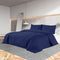 vidaXL - Dekbedovertrekset - 200x220 - cm - microvezel - marineblauw