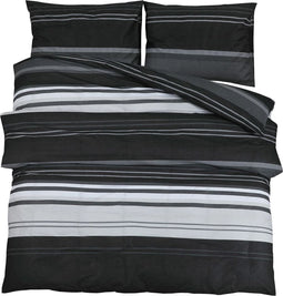 vidaXL - Dekbedovertrekset - 220x240 - cm - katoen - zwart - en - wit