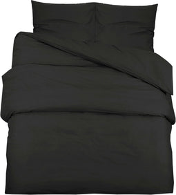 vidaXL - Dekbedovertrekset - 220x240 - cm - katoen - zwart