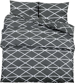 vidaXL - Dekbedovertrekset - 225x220 - cm - katoen - grijs