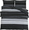 vidaXL - Dekbedovertrekset - 225x220 - cm - katoen - zwart - en - wit