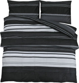 vidaXL - Dekbedovertrekset - 240x220 - cm - katoen - zwart - en - wit
