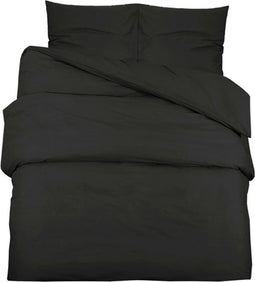 vidaXL - Dekbedovertrekset - 240x220 - cm - katoen - zwart