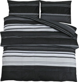 vidaXL - Dekbedovertrekset - 260x220 - cm - katoen - zwart - en - wit