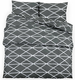 vidaXL - Dekbedovertrekset - 260x240 - cm - katoen - grijs