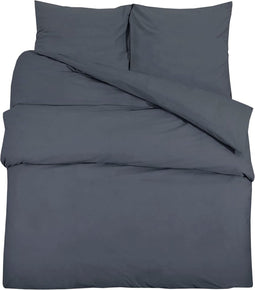 vidaXL - Dekbedovertrekset - lichtgewicht - 140x200 - cm - microvezel - antraciet
