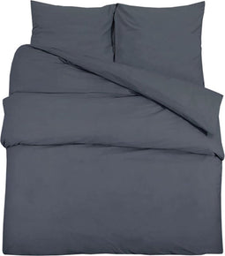 vidaXL - Dekbedovertrekset - lichtgewicht - 155x220 - cm - microvezel - antraciet