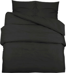 vidaXL - Dekbedovertrekset - lichtgewicht - 200x200 - cm - microvezel - zwart