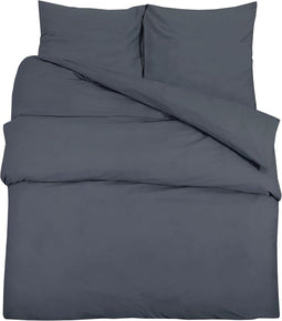 vidaXL - Dekbedovertrekset - lichtgewicht - 200x200 - cm - microvezel - antraciet