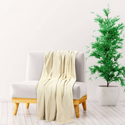 vidaXL - Deken - 130x170 - cm - polyester - crèmekleurig