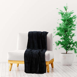 vidaXL - Deken - 150x200 - cm - polyester - zwart